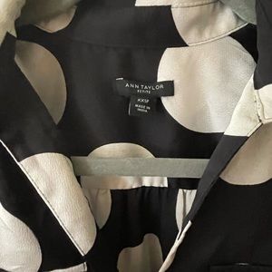 Ann Taylor Black and White Poka Dot Blouse